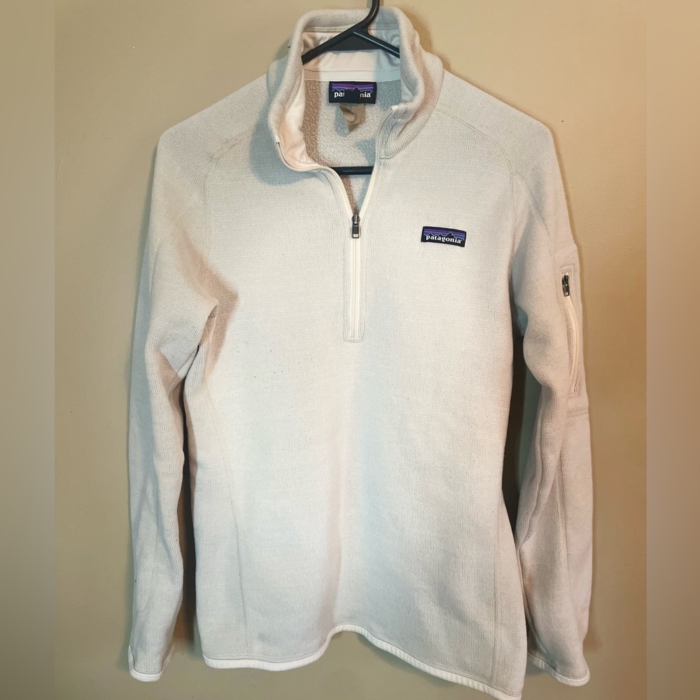 Patagonia Better Sweater Quarter Zip Pullover Fleece Cream medium